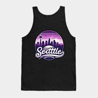 Vintage Purple Seattle City Baseball Tank Top